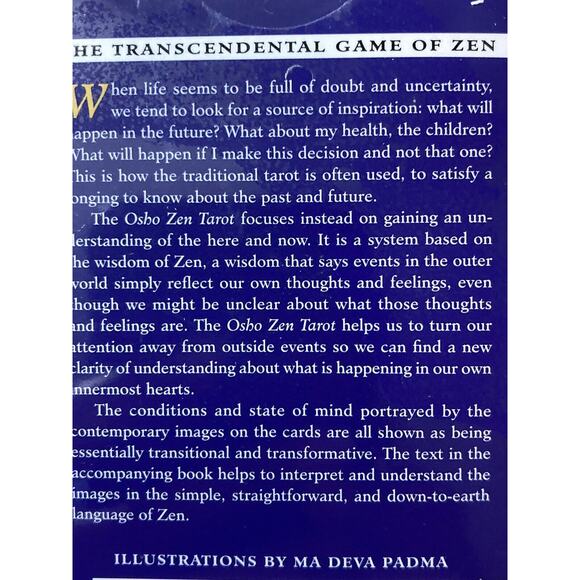 Osho Osho Zen Tarot Pocket Edition ~ The Transcendental Game of Zen NEW SEALED - Picture 2 of 2